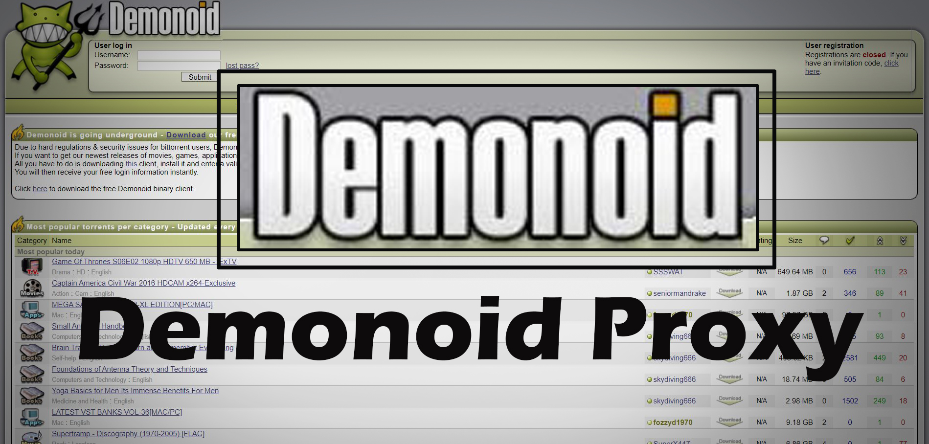 Demonoid Proxy