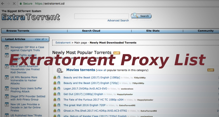 Extratorrent Proxy List