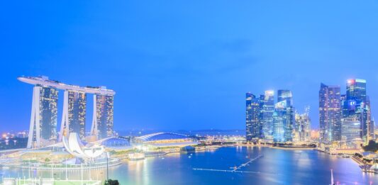 Singapore city at night